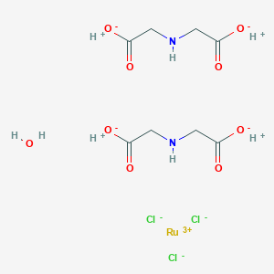 molecular formula C8H16Cl3N2O9Ru B053164 Iminodiacetic acid-ruthenium (III) complex CAS No. 117676-57-0