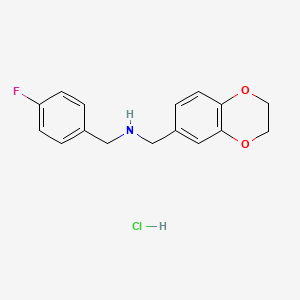 molecular formula C16H17ClFNO2 B5316620 N-(2,3-dihydro-1,4-benzodioxin-6-ylmethyl)-1-(4-fluorophenyl)methanamine;hydrochloride 