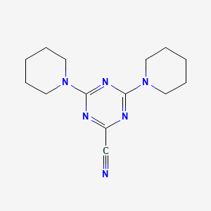 molecular formula C14H20N6 B5316833 BIS(PIPERIDIN-1-YL)-1,3,5-TRIAZINE-2-CARBONITRILE 