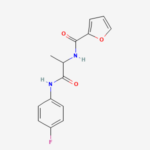 molecular formula C14H13FN2O3 B5316911 N~2~-[2-(4-Fluoroanilino)-1-methyl-2-oxoethyl]-2-furamide 