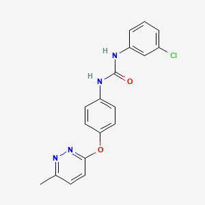 molecular formula C18H15ClN4O2 B5317057 N-(3-chlorophenyl)-N'-{4-[(6-methyl-3-pyridazinyl)oxy]phenyl}urea 
