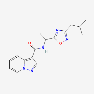 molecular formula C16H19N5O2 B5317066 N-[1-(3-isobutyl-1,2,4-oxadiazol-5-yl)ethyl]pyrazolo[1,5-a]pyridine-3-carboxamide 