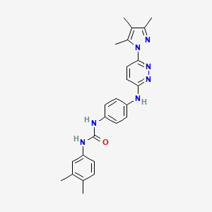 molecular formula C25H27N7O B5317186 N-(3,4-dimethylphenyl)-N'-(4-{[6-(3,4,5-trimethyl-1H-pyrazol-1-yl)-3-pyridazinyl]amino}phenyl)urea 