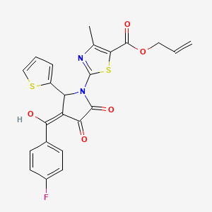 molecular formula C23H17FN2O5S2 B5317241 prop-2-en-1-yl 2-[3-(4-fluorobenzoyl)-4-hydroxy-5-oxo-2-(thiophen-2-yl)-2,5-dihydro-1H-pyrrol-1-yl]-4-methyl-1,3-thiazole-5-carboxylate 