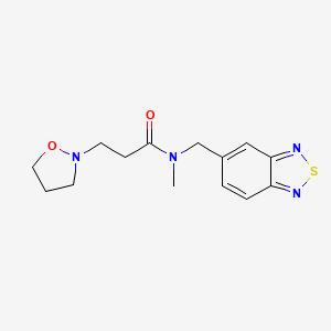 molecular formula C14H18N4O2S B5317249 N-(2,1,3-benzothiadiazol-5-ylmethyl)-3-isoxazolidin-2-yl-N-methylpropanamide 