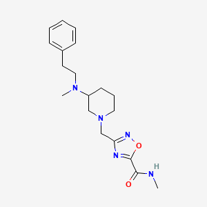 molecular formula C19H27N5O2 B5317263 N-methyl-3-({3-[methyl(2-phenylethyl)amino]-1-piperidinyl}methyl)-1,2,4-oxadiazole-5-carboxamide hydrochloride 