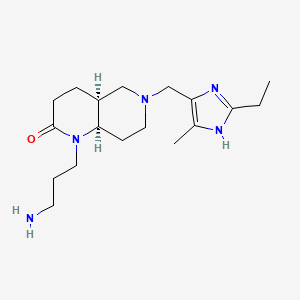 molecular formula C18H31N5O B5317275 rel-(4aS,8aR)-1-(3-aminopropyl)-6-[(2-ethyl-4-methyl-1H-imidazol-5-yl)methyl]octahydro-1,6-naphthyridin-2(1H)-one dihydrochloride 