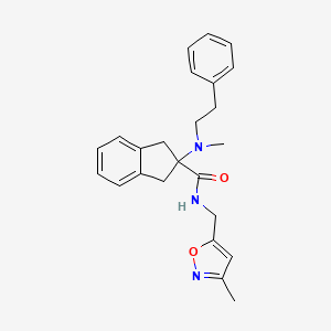 molecular formula C24H27N3O2 B5317280 N-[(3-methyl-5-isoxazolyl)methyl]-2-[methyl(2-phenylethyl)amino]-2-indanecarboxamide 