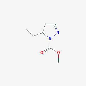 molecular formula C7H12N2O2 B053173 Methyl 4,5-dihydro-5-ethyl-1H-pyrazole-1-carboxylate CAS No. 121306-81-8