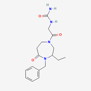 molecular formula C17H24N4O3 B5317302 N-[2-(4-benzyl-3-ethyl-5-oxo-1,4-diazepan-1-yl)-2-oxoethyl]urea 