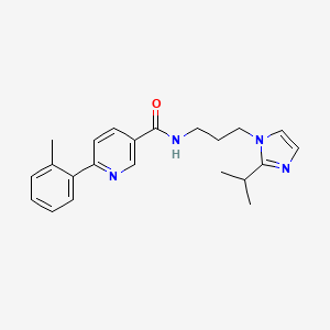 molecular formula C22H26N4O B5317333 N-[3-(2-isopropyl-1H-imidazol-1-yl)propyl]-6-(2-methylphenyl)nicotinamide 