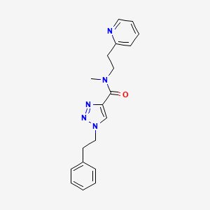 molecular formula C19H21N5O B5317338 N-methyl-1-(2-phenylethyl)-N-[2-(2-pyridinyl)ethyl]-1H-1,2,3-triazole-4-carboxamide 