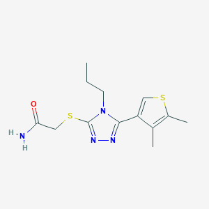 molecular formula C13H18N4OS2 B5317340 2-{[5-(4,5-DIMETHYL-3-THIENYL)-4-PROPYL-4H-1,2,4-TRIAZOL-3-YL]SULFANYL}ACETAMIDE 