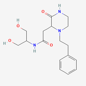 molecular formula C17H25N3O4 B5317378 N-[2-hydroxy-1-(hydroxymethyl)ethyl]-2-[3-oxo-1-(2-phenylethyl)-2-piperazinyl]acetamide 
