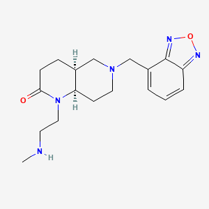 molecular formula C18H25N5O2 B5317408 rel-(4aS,8aR)-6-(2,1,3-benzoxadiazol-4-ylmethyl)-1-[2-(methylamino)ethyl]octahydro-1,6-naphthyridin-2(1H)-one dihydrochloride 