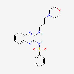molecular formula C21H25N5O3S B5317464 N-[3-(3-morpholin-4-ylpropylamino)quinoxalin-2-yl]benzenesulfonamide 