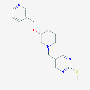 molecular formula C17H22N4OS B5317485 2-(methylthio)-5-{[3-(3-pyridinylmethoxy)-1-piperidinyl]methyl}pyrimidine 