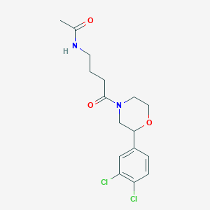 molecular formula C16H20Cl2N2O3 B5317497 N-{4-[2-(3,4-dichlorophenyl)morpholin-4-yl]-4-oxobutyl}acetamide 