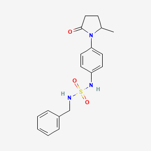 molecular formula C18H21N3O3S B5317503 N-benzyl-N'-[4-(2-methyl-5-oxopyrrolidin-1-yl)phenyl]sulfamide 