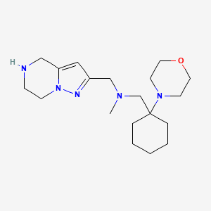 molecular formula C19H33N5O B5317521 N-methyl-1-[1-(4-morpholinyl)cyclohexyl]-N-(4,5,6,7-tetrahydropyrazolo[1,5-a]pyrazin-2-ylmethyl)methanamine dihydrochloride 