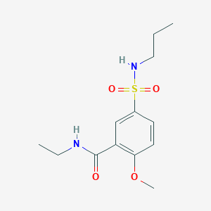 molecular formula C13H20N2O4S B5317535 N-ethyl-2-methoxy-5-[(propylamino)sulfonyl]benzamide 