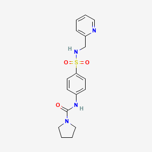 molecular formula C17H20N4O3S B5317604 N-[4-(pyridin-2-ylmethylsulfamoyl)phenyl]pyrrolidine-1-carboxamide 