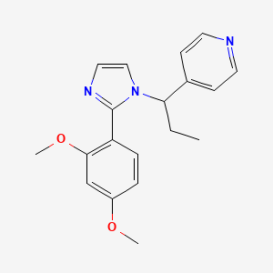 molecular formula C19H21N3O2 B5317675 4-{1-[2-(2,4-dimethoxyphenyl)-1H-imidazol-1-yl]propyl}pyridine 