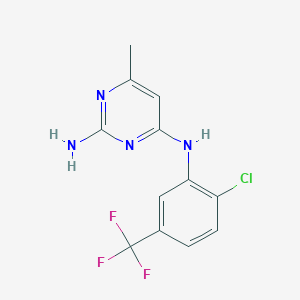 molecular formula C12H10ClF3N4 B5317703 N~4~-[2-chloro-5-(trifluoromethyl)phenyl]-6-methyl-2,4-pyrimidinediamine 