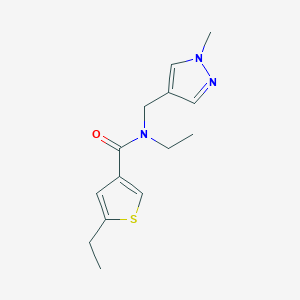 molecular formula C14H19N3OS B5317719 N,5-diethyl-N-[(1-methyl-1H-pyrazol-4-yl)methyl]thiophene-3-carboxamide 