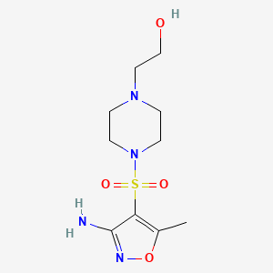 molecular formula C10H18N4O4S B5317758 2-{4-[(3-amino-5-methyl-4-isoxazolyl)sulfonyl]-1-piperazinyl}ethanol 