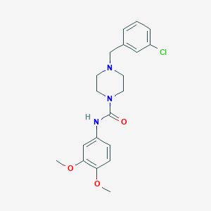 molecular formula C20H24ClN3O3 B5317800 4-(3-chlorobenzyl)-N-(3,4-dimethoxyphenyl)-1-piperazinecarboxamide 