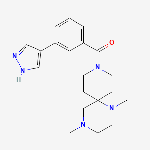 molecular formula C20H27N5O B5317815 1,4-dimethyl-9-[3-(1H-pyrazol-4-yl)benzoyl]-1,4,9-triazaspiro[5.5]undecane 