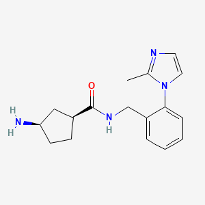 molecular formula C17H22N4O B5317842 rel-(1S,3R)-3-amino-N-[2-(2-methyl-1H-imidazol-1-yl)benzyl]cyclopentanecarboxamide dihydrochloride 