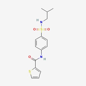 molecular formula C15H18N2O3S2 B5317985 N-{4-[(2-methylpropyl)sulfamoyl]phenyl}thiophene-2-carboxamide 