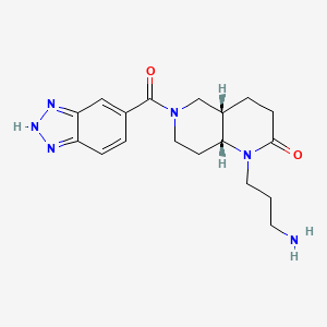 molecular formula C18H24N6O2 B5318021 rel-(4aS,8aR)-1-(3-aminopropyl)-6-(1H-1,2,3-benzotriazol-5-ylcarbonyl)octahydro-1,6-naphthyridin-2(1H)-one hydrochloride 
