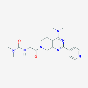 molecular formula C19H25N7O2 B5318044 N'-{2-[4-(dimethylamino)-2-(4-pyridinyl)-5,8-dihydropyrido[3,4-d]pyrimidin-7(6H)-yl]-2-oxoethyl}-N,N-dimethylurea 