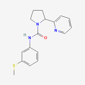 molecular formula C17H19N3OS B5318092 N-[3-(methylthio)phenyl]-2-(2-pyridinyl)-1-pyrrolidinecarboxamide 