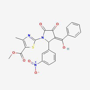 molecular formula C23H17N3O7S B5318100 methyl 2-[3-benzoyl-4-hydroxy-2-(3-nitrophenyl)-5-oxo-2,5-dihydro-1H-pyrrol-1-yl]-4-methyl-1,3-thiazole-5-carboxylate 