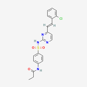 molecular formula C21H19ClN4O3S B5318111 N-{4-[({4-[2-(2-chlorophenyl)vinyl]-2-pyrimidinyl}amino)sulfonyl]phenyl}propanamide 