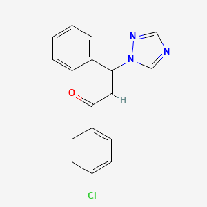 molecular formula C17H12ClN3O B5318136 (E)-1-(4-chlorophenyl)-3-phenyl-3-(1,2,4-triazol-1-yl)prop-2-en-1-one 