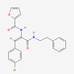 molecular formula C22H19BrN2O3 B5318156 N-[(E)-1-(4-bromophenyl)-3-oxo-3-(2-phenylethylamino)prop-1-en-2-yl]furan-2-carboxamide 