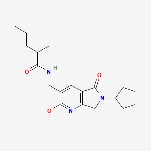 molecular formula C20H29N3O3 B5318263 N-[(6-cyclopentyl-2-methoxy-5-oxo-6,7-dihydro-5H-pyrrolo[3,4-b]pyridin-3-yl)methyl]-2-methylpentanamide 