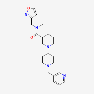 molecular formula C22H31N5O2 B5318288 N-(isoxazol-3-ylmethyl)-N-methyl-1'-(pyridin-3-ylmethyl)-1,4'-bipiperidine-3-carboxamide 