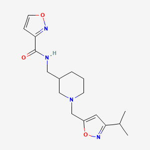 molecular formula C17H24N4O3 B5318293 N-({1-[(3-isopropylisoxazol-5-yl)methyl]piperidin-3-yl}methyl)isoxazole-3-carboxamide 