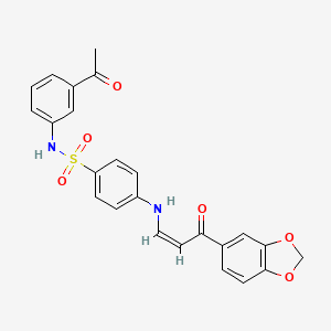 molecular formula C24H20N2O6S B5318304 N-(3-acetylphenyl)-4-{[3-(1,3-benzodioxol-5-yl)-3-oxo-1-propen-1-yl]amino}benzenesulfonamide 