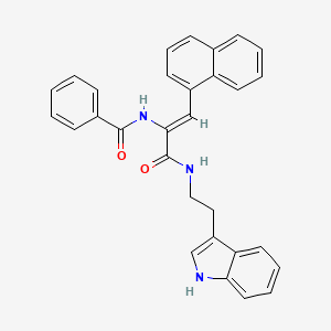molecular formula C30H25N3O2 B5318478 N-[(Z)-3-[2-(1H-indol-3-yl)ethylamino]-1-naphthalen-1-yl-3-oxoprop-1-en-2-yl]benzamide 