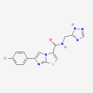molecular formula C15H11ClN6OS B5318489 6-(4-chlorophenyl)-N-(1H-1,2,4-triazol-3-ylmethyl)imidazo[2,1-b][1,3]thiazole-3-carboxamide 