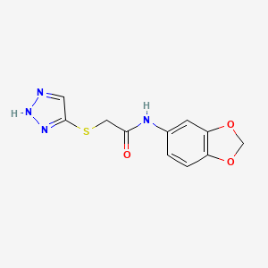 molecular formula C11H10N4O3S B5318534 N~1~-(1,3-BENZODIOXOL-5-YL)-2-(1H-1,2,3-TRIAZOL-5-YLSULFANYL)ACETAMIDE 
