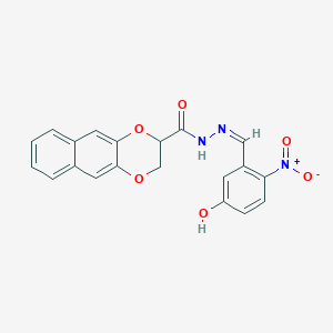 molecular formula C20H15N3O6 B5318559 N-[(Z)-(5-hydroxy-2-nitrophenyl)methylideneamino]-2,3-dihydrobenzo[g][1,4]benzodioxine-3-carboxamide 