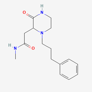 molecular formula C16H23N3O2 B5318560 N-methyl-2-[3-oxo-1-(3-phenylpropyl)-2-piperazinyl]acetamide 